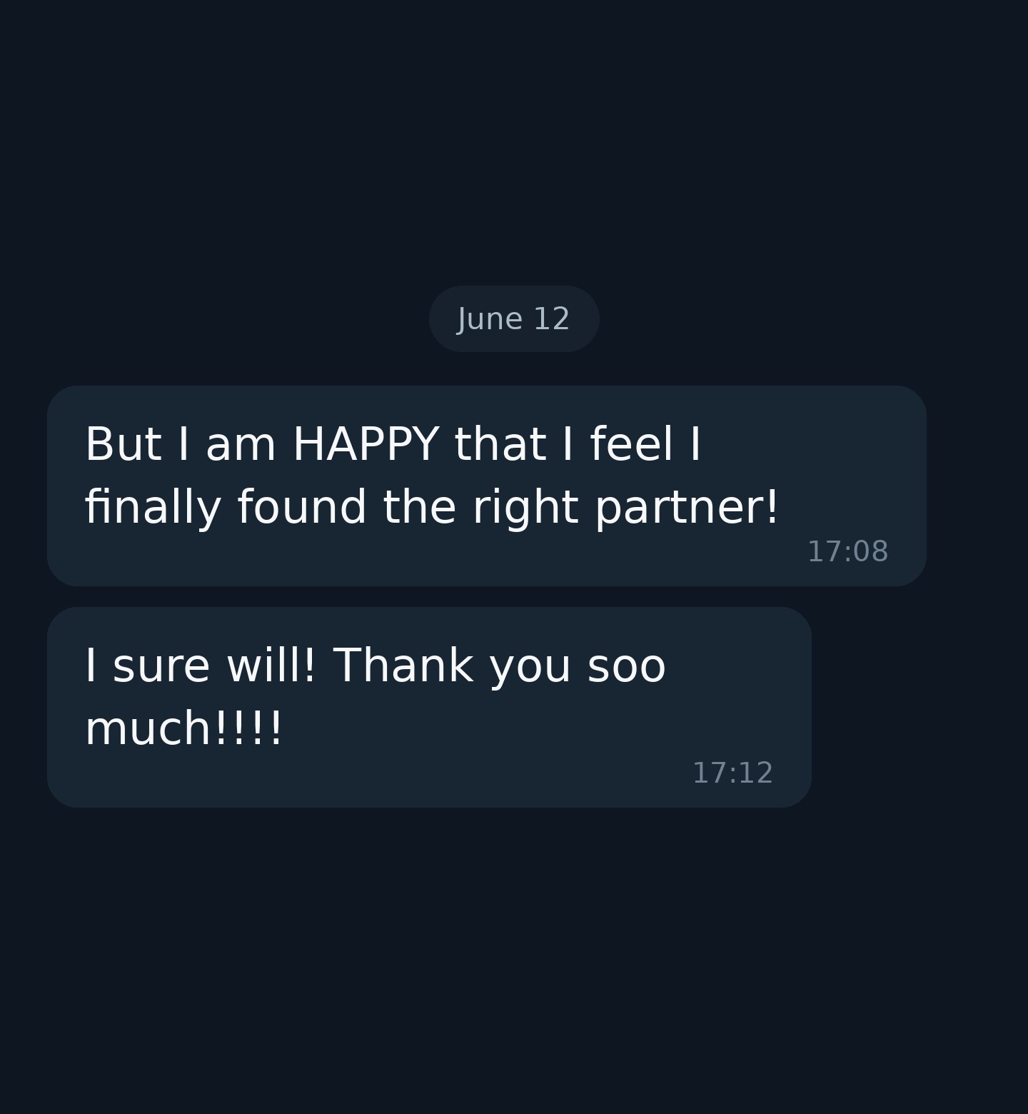 Finally found the right partner